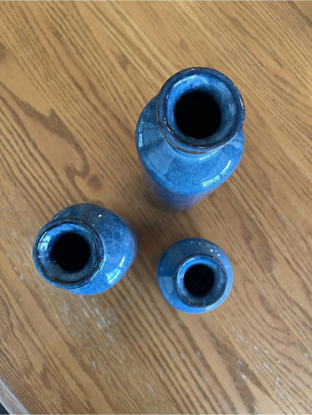 NEW Blue Ceramic Decorative Vase Set of 3 🌼